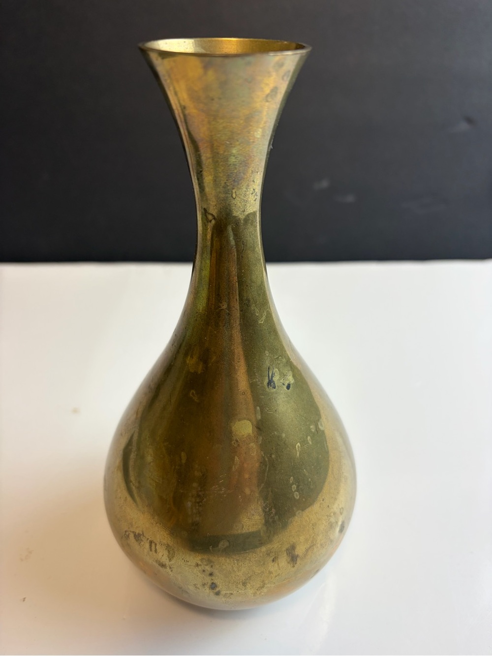 Brass Toned Decorative Bud Vase - Home Accents